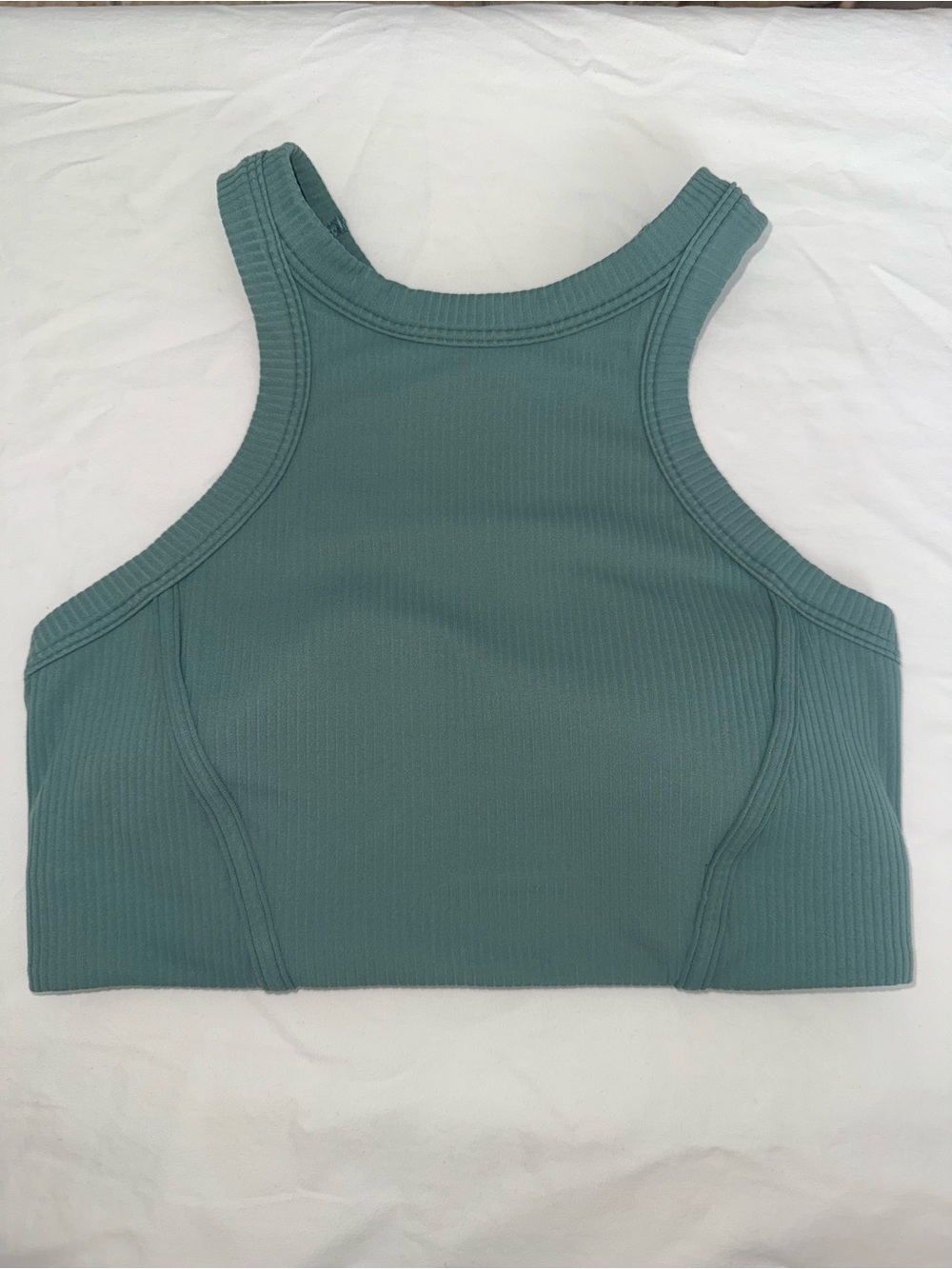 Lululemon Nulu High Neck Yoga Bra Tidewater Teal - size 6 - EUC